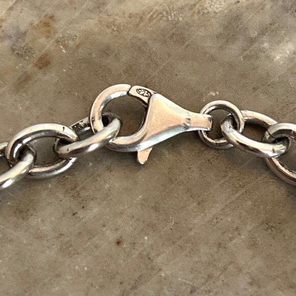 Solid Sterling Silver 925 5.8MM Oval Cable Chain Charm Bracelet 7.75" - Picture 9 of 16